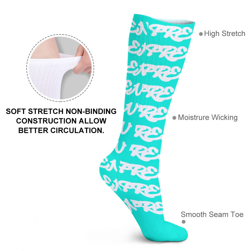 TURQUOISE AND WHITE BEEN FRESH Breathable Stockings (Pack of 5 - Same Pattern)