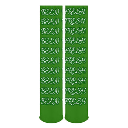 GREEN AND WHITE BEEN FRESH Breathable Stockings (Pack of 5 - Same Pattern)