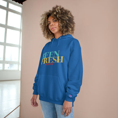 BLUE AND YELLOW BEEN FRESH Champion Hoodie