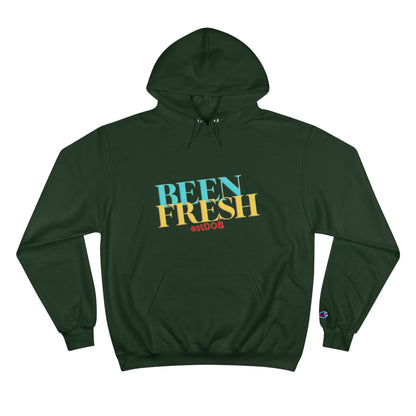 BLUE AND YELLOW BEEN FRESH Champion Hoodie