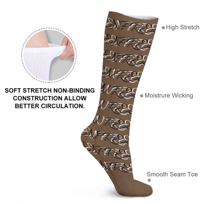 SADDLE BROWN AND WHITE BEEN FRESH Breathable Stockings (Pack of 5 - Same Pattern)