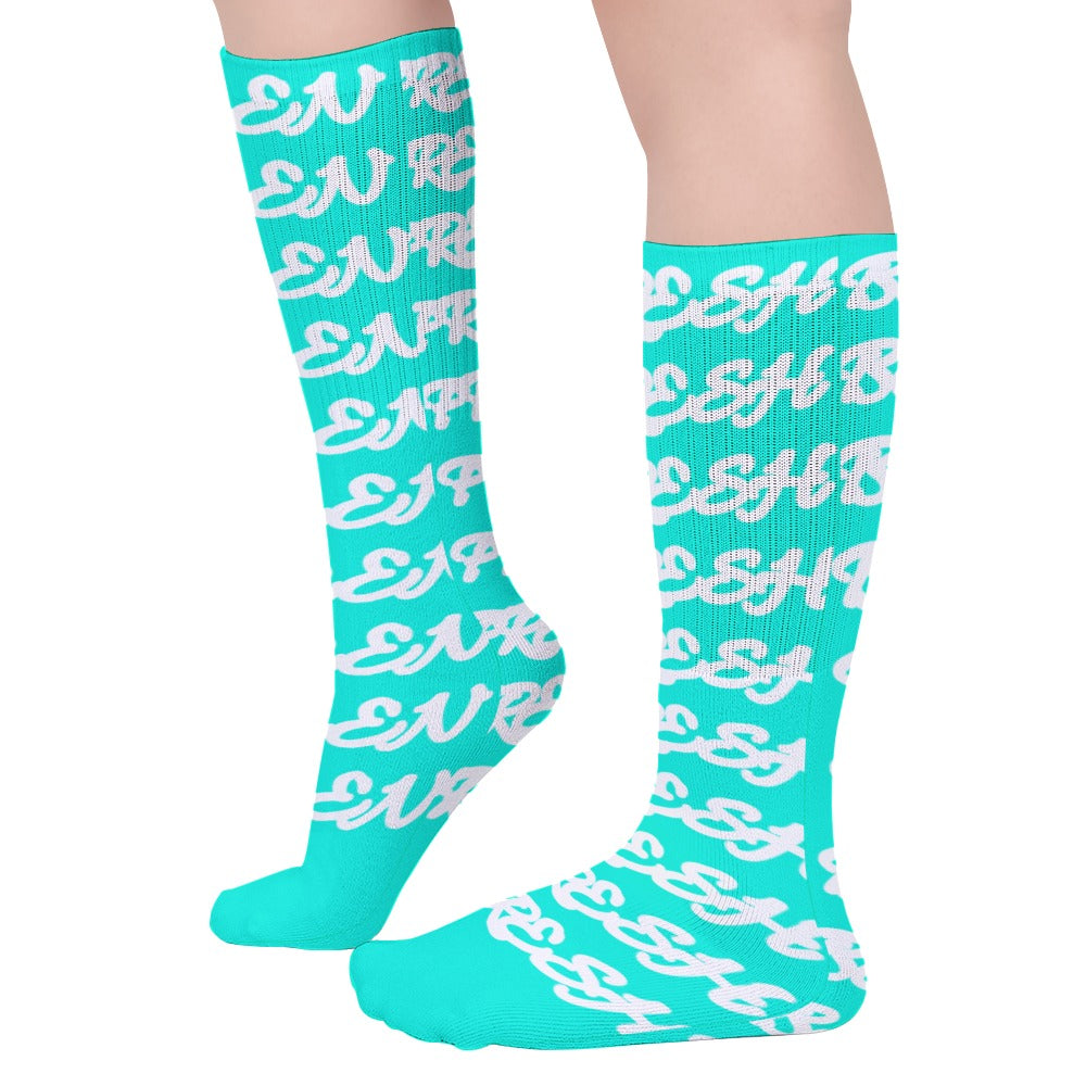 TURQUOISE AND WHITE BEEN FRESH Breathable Stockings (Pack of 5 - Same Pattern)