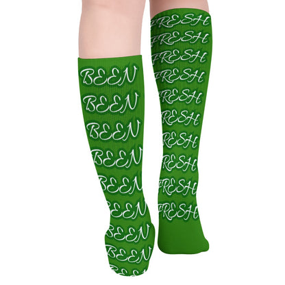 GREEN AND WHITE BEEN FRESH Breathable Stockings (Pack of 5 - Same Pattern)