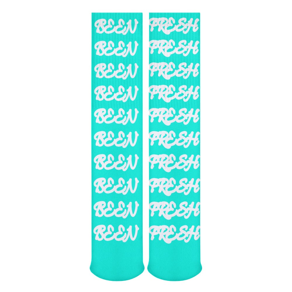 TURQUOISE AND WHITE BEEN FRESH Breathable Stockings (Pack of 5 - Same Pattern)