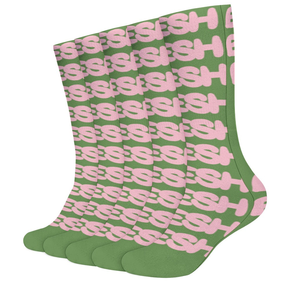 OLIVE AND PINK BEEN FRESH Breathable Stockings (Pack of 5 - Same Pattern)