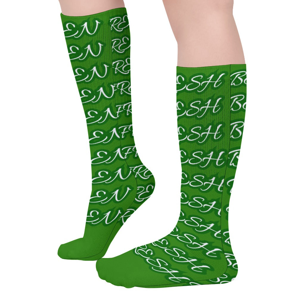 GREEN AND WHITE BEEN FRESH Breathable Stockings (Pack of 5 - Same Pattern)