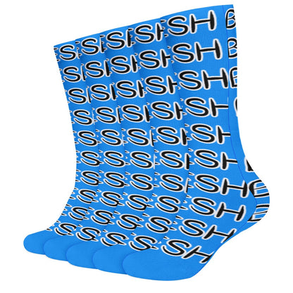 DODGER BLUE COLORED BEEN FRESH Breathable Stockings (Pack of 5 - Same Pattern)