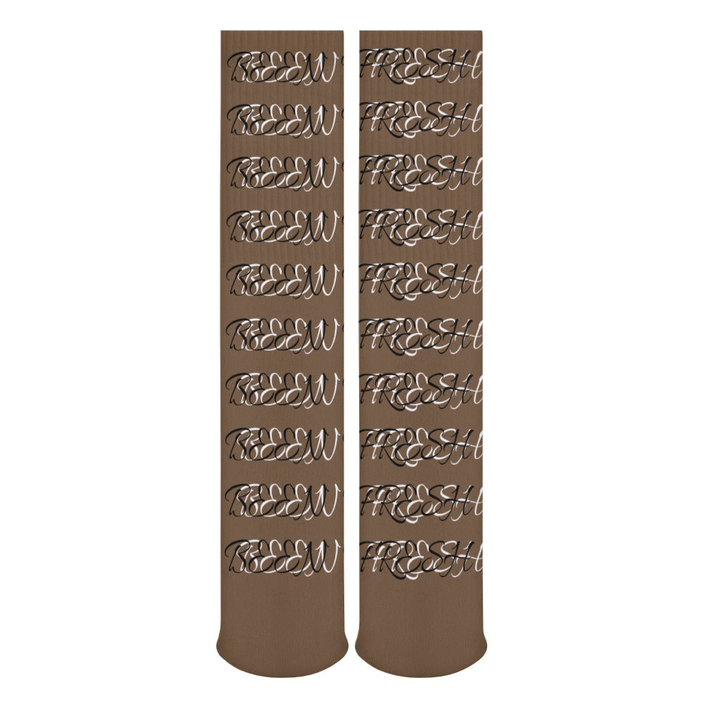 SADDLE BROWN AND WHITE BEEN FRESH Breathable Stockings (Pack of 5 - Same Pattern)