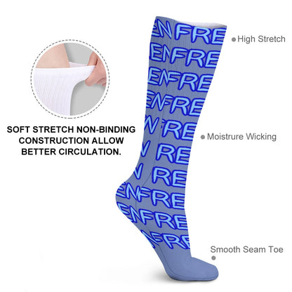 CORNFLOWER BLUE AND WHITE BEEN FRESH Breathable Stockings (Pack of 5 - Same Pattern)