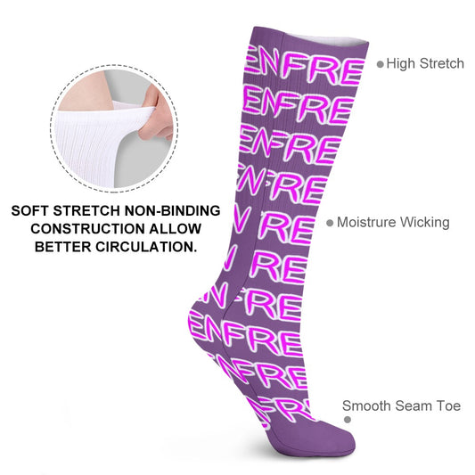 DARK MAGENTA AND PURPLE BEEN FRESH Breathable Stockings (Pack of 5 - Same Pattern)