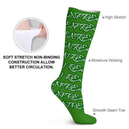 GREEN AND WHITE BEEN FRESH Breathable Stockings (Pack of 5 - Same Pattern)