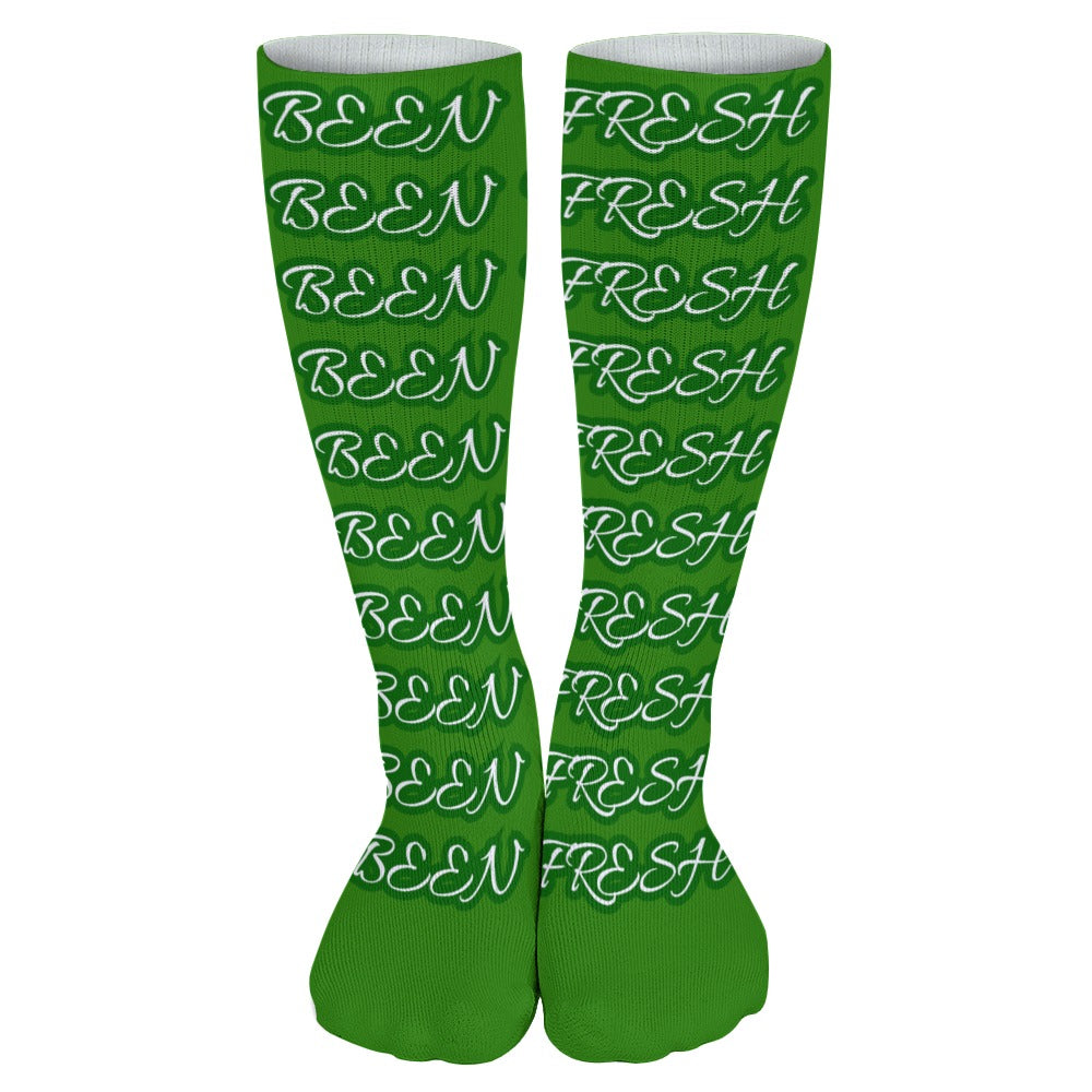 GREEN AND WHITE BEEN FRESH Breathable Stockings (Pack of 5 - Same Pattern)