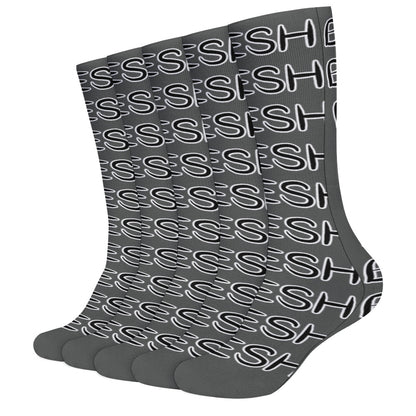 DARK SLATE GRAY CLORED BEEN FRESH Breathable Stockings (Pack of 5 - Same Pattern)