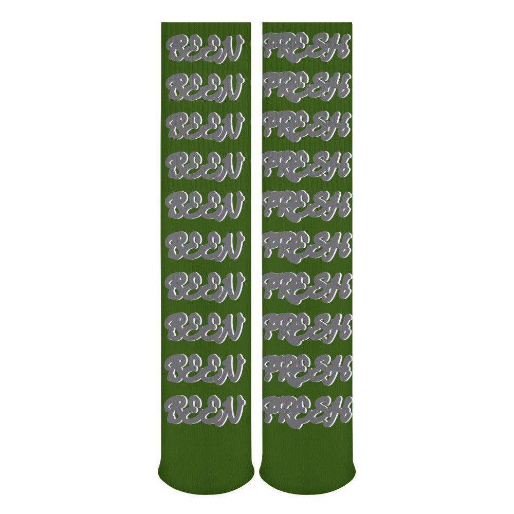 DARK GREEN COLORED BEEN FRESH Breathable Stockings (Pack of 5 - Same Pattern)