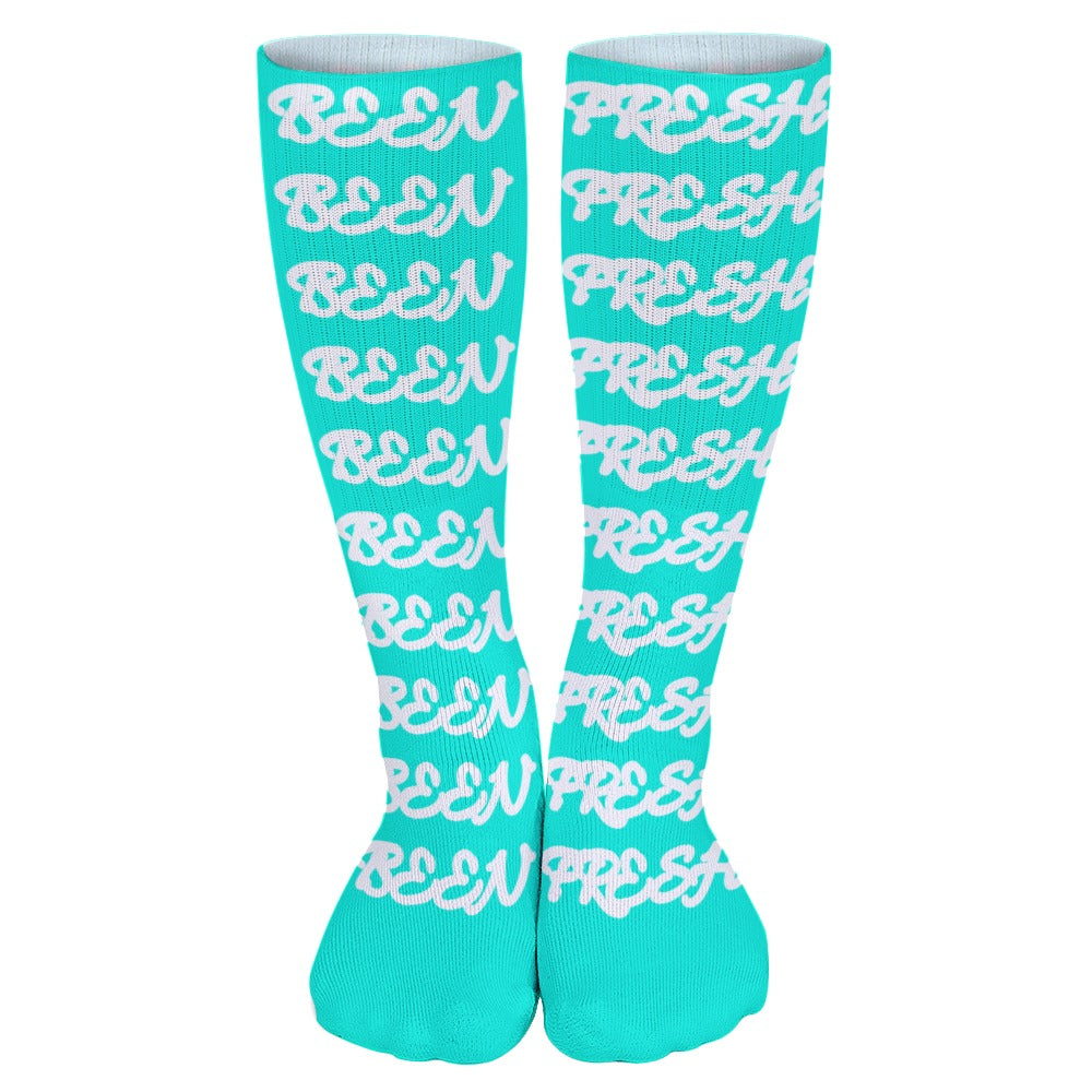 TURQUOISE AND WHITE BEEN FRESH Breathable Stockings (Pack of 5 - Same Pattern)