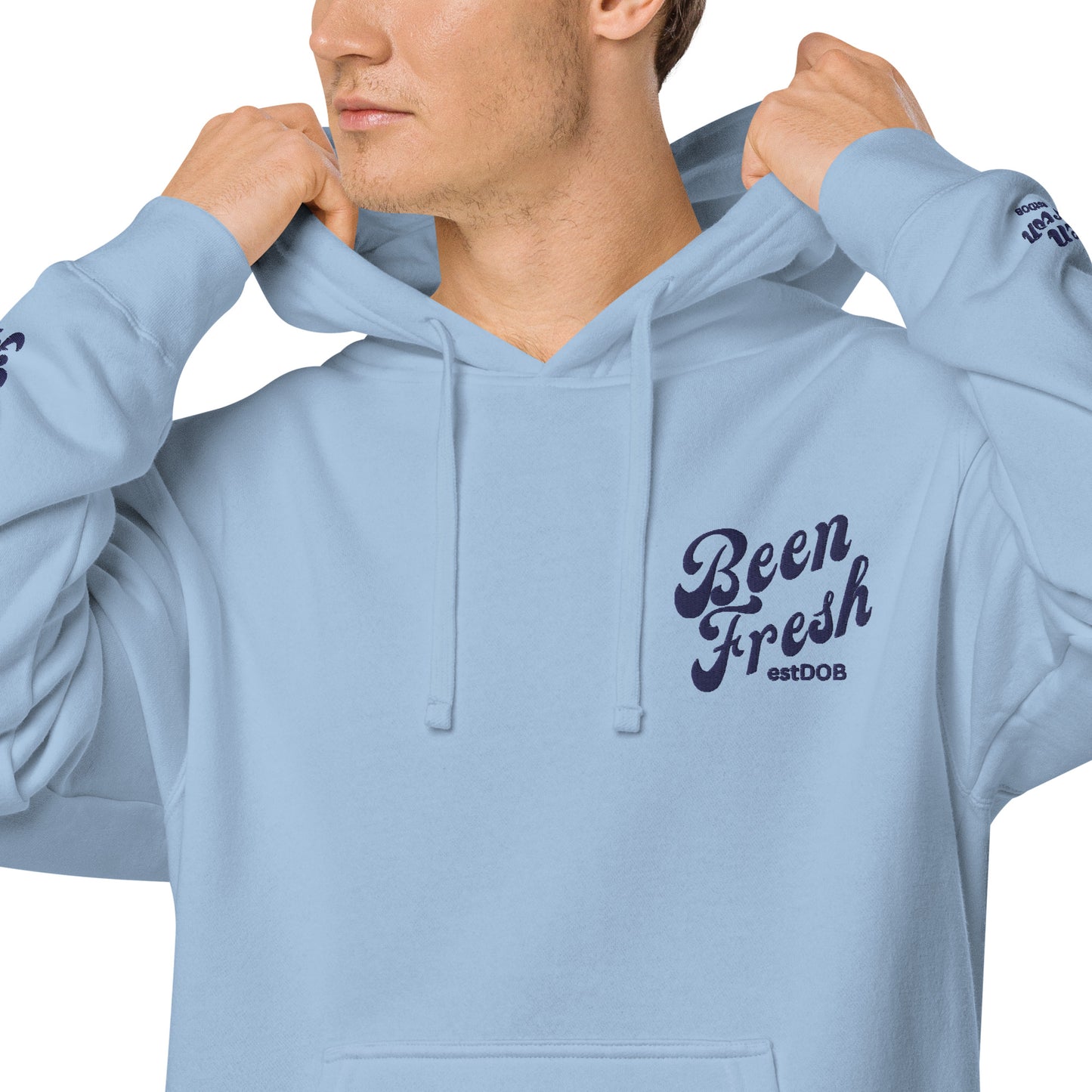 ALL NAVY BEEN FRESH WORDING Unisex pigment-dyed hoodie