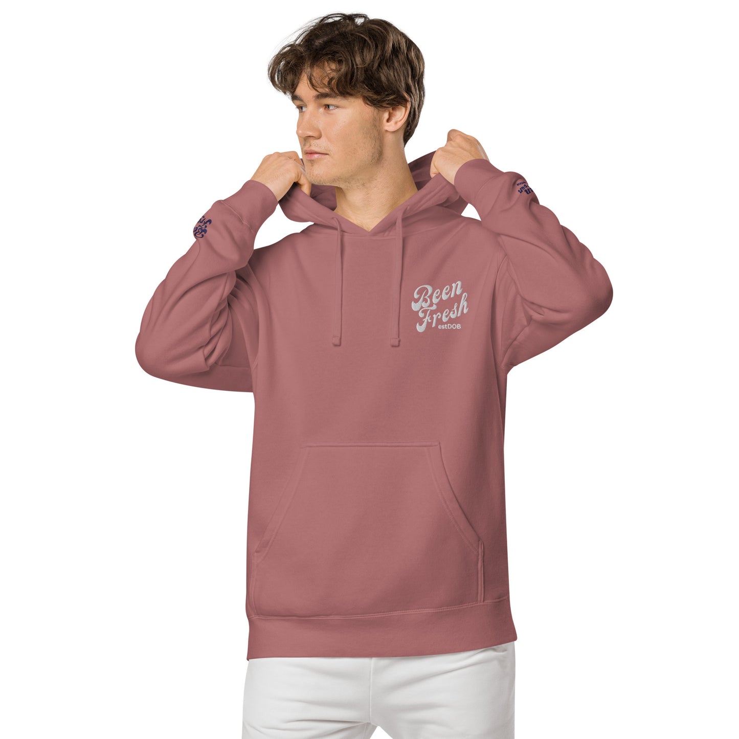 ALL WHITE LOGO BEEN FRESH Unisex pigment-dyed hoodie