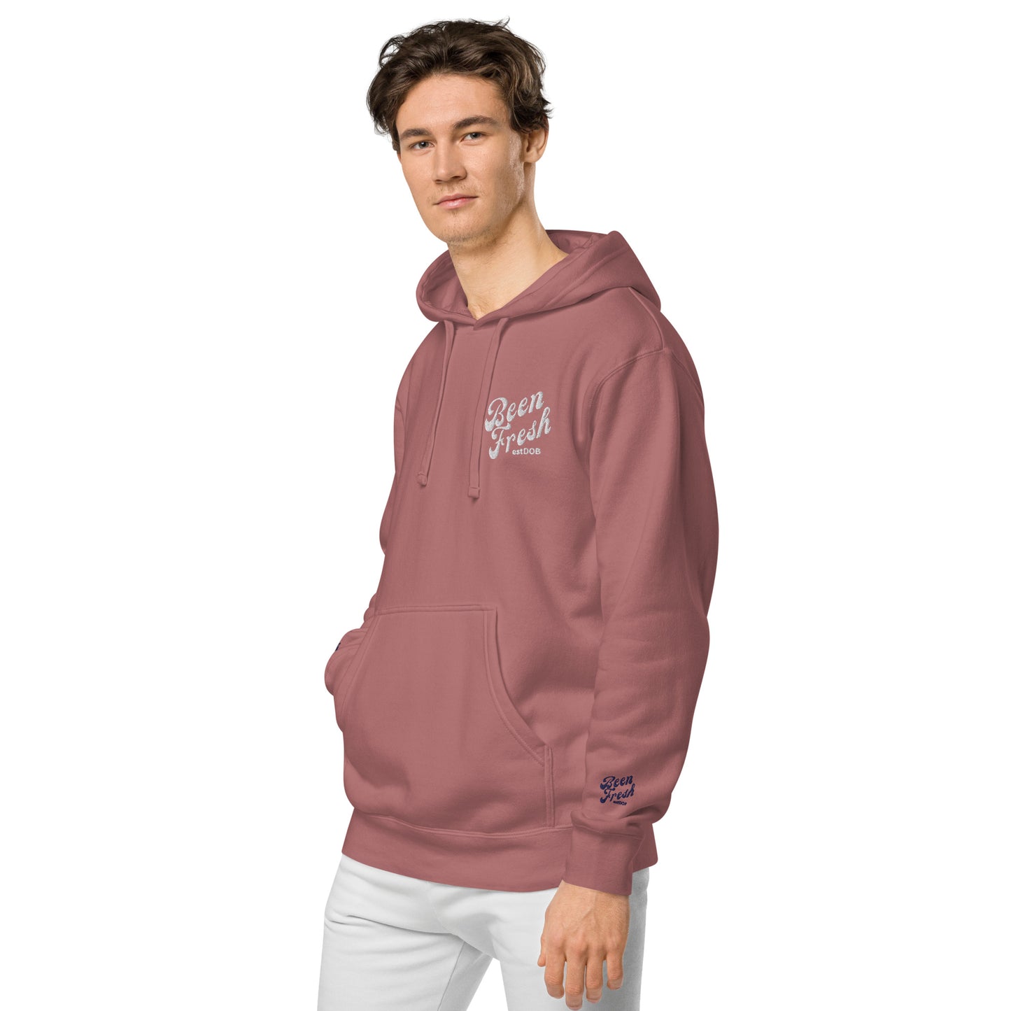 ALL WHITE LOGO BEEN FRESH Unisex pigment-dyed hoodie