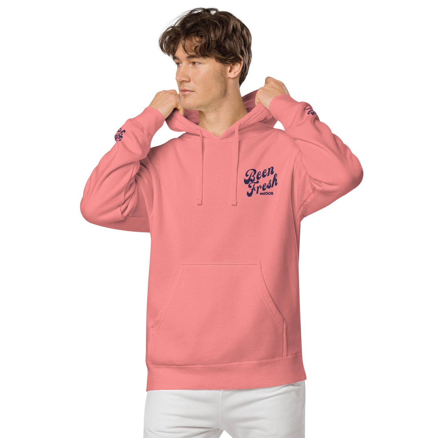 SALMON AND NAVY  COLORED BEEN FRESH hoodie