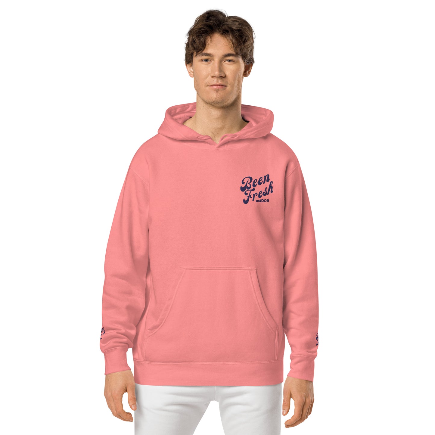 SALMON AND NAVY  COLORED BEEN FRESH hoodie