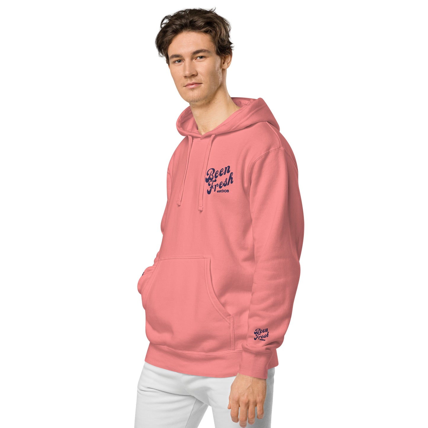 SALMON AND NAVY  COLORED BEEN FRESH hoodie