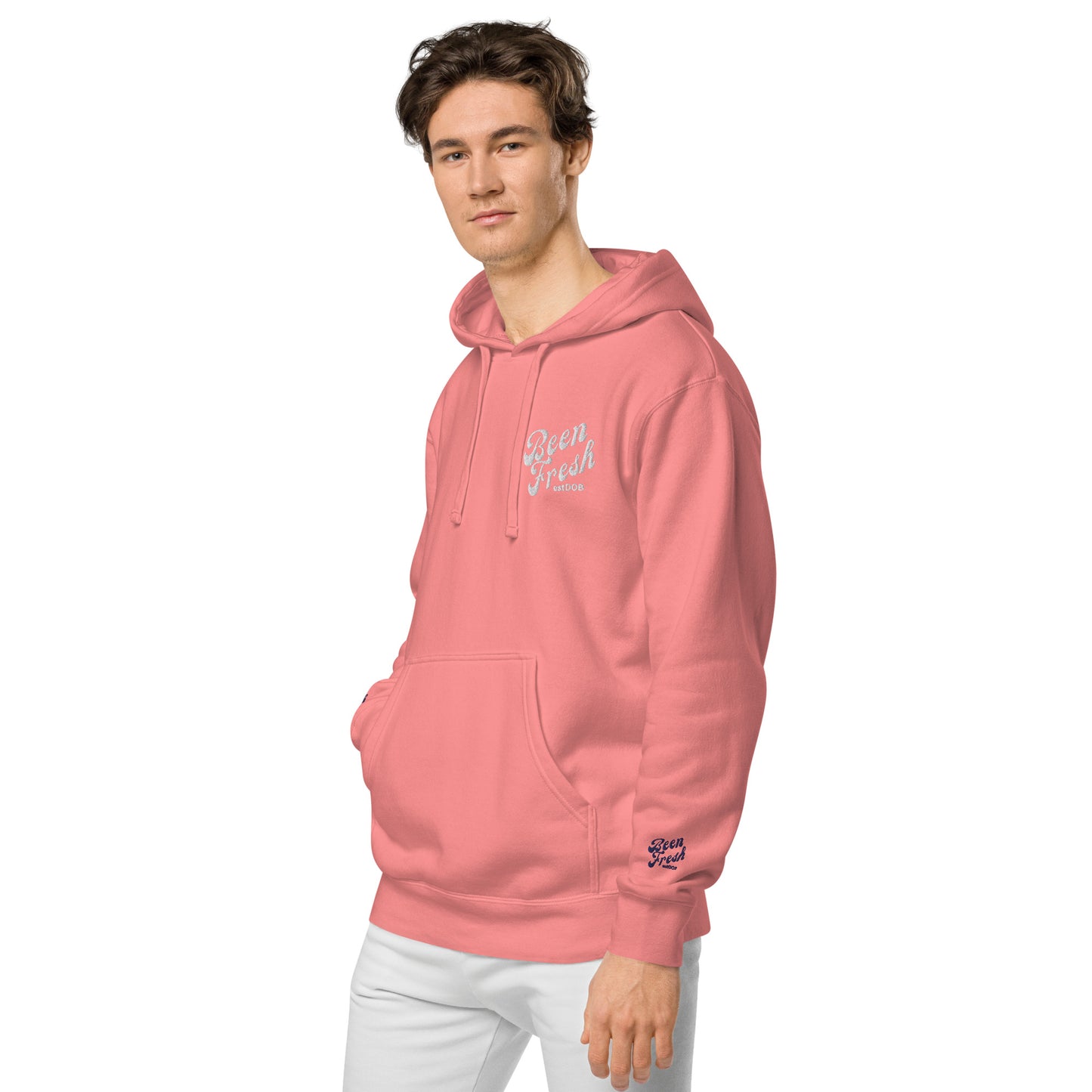 ALL WHITE LOGO BEEN FRESH Unisex pigment-dyed hoodie