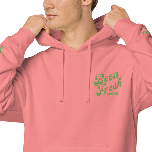 LIGHT GREEN BEEN FRESH WORDS Unisex pigment-dyed hoodie