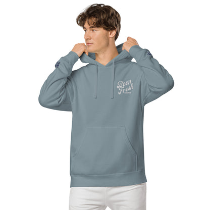 ALL WHITE LOGO BEEN FRESH Unisex pigment-dyed hoodie