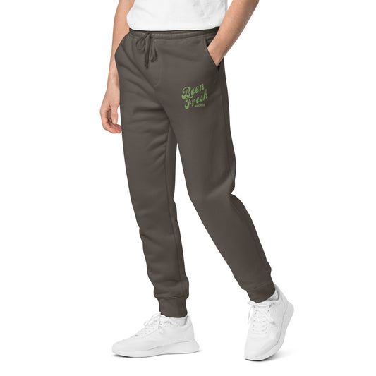 ALL LIGHT GREEN BEEN FRESH WORDS Unisex pigment-dyed sweatpants