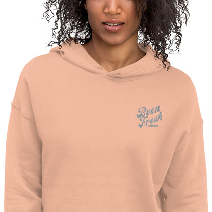 ALL GREY BEEN FRESH LOGO Crop Hoodie