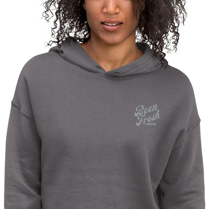 ALL GREY BEEN FRESH LOGO Crop Hoodie